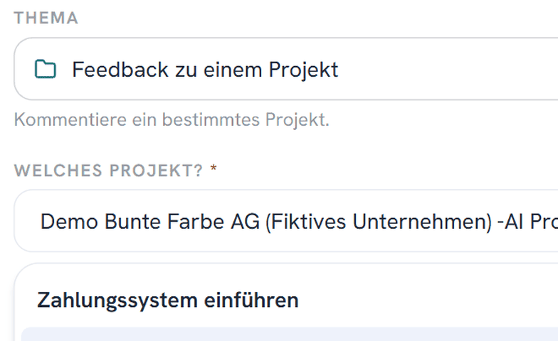 Projekt-Logbuch: Feedback zu einem Projekt geben